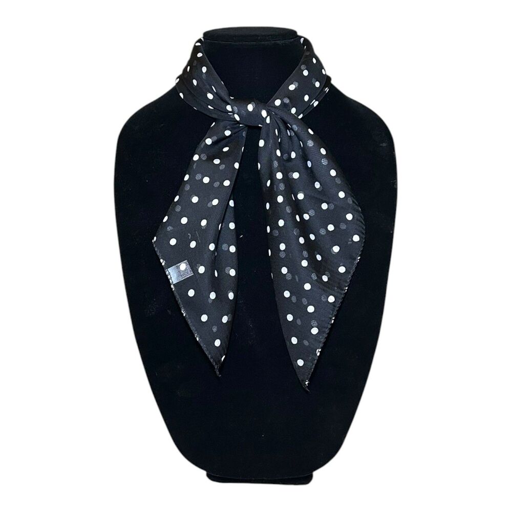 Black Woman Scarf Polka Dots 25β X 24β